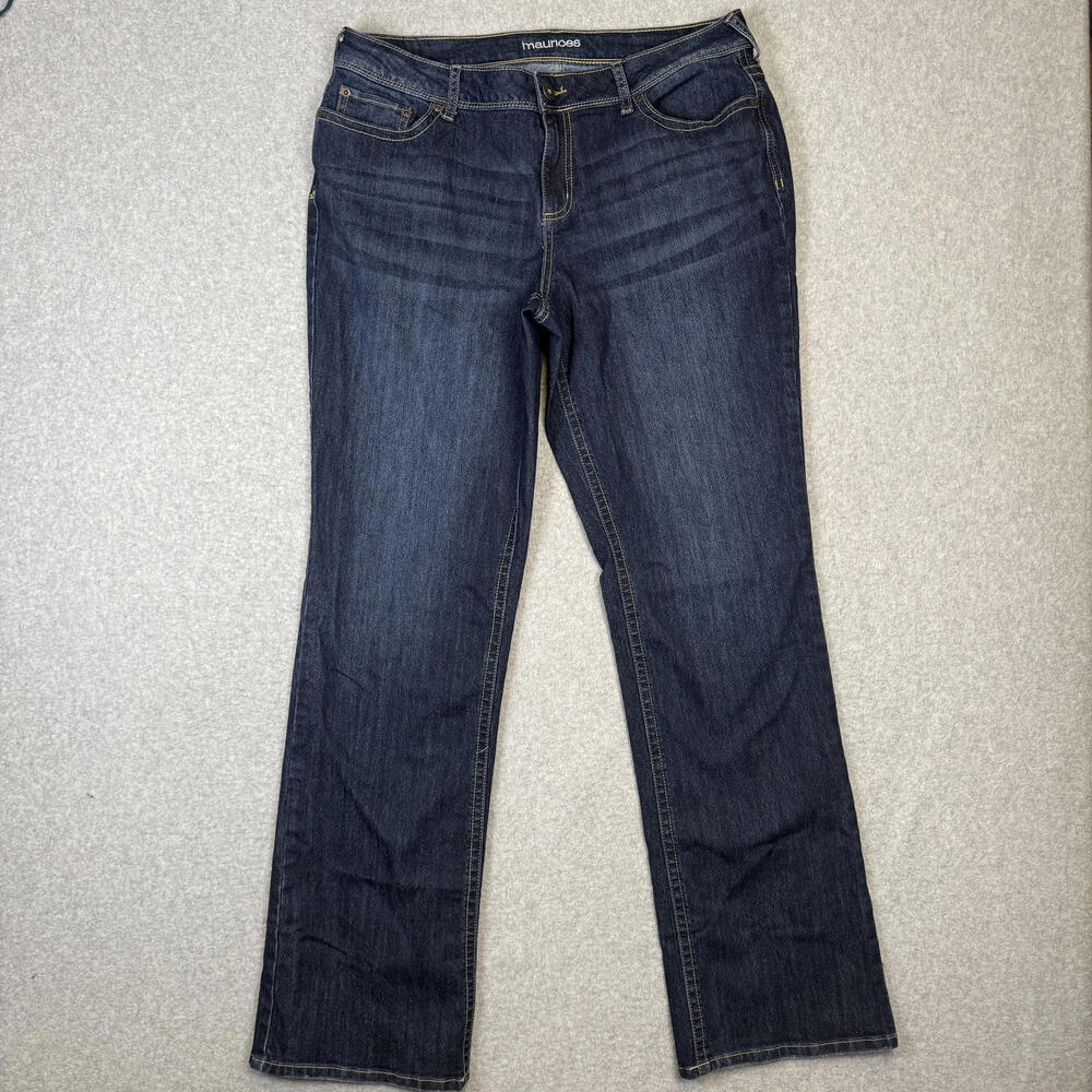 Maurices Women's Size 16 Long Dark Wash Blue Jeans Straight Leg Ankle